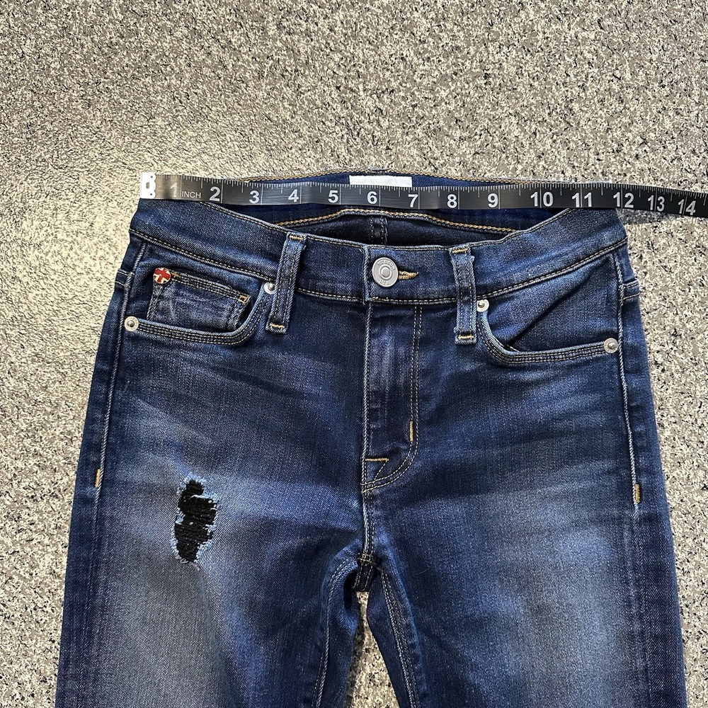 Hudson Jeans Womens 24x28 Nico Super Skinny Mid Rise Dark Wash Denim Distressed - Picture 8 of 10